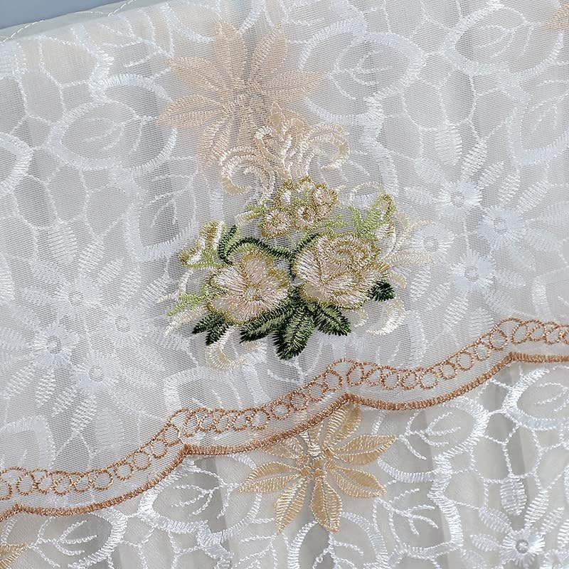Indoor TV Cover White, Dust and Decorative TV Covers Lace, Flat Screen Protector, Exquisite Living Room Decorations, LCD TV Cover Cover towel  37-40 inches,50-55 Inches. 