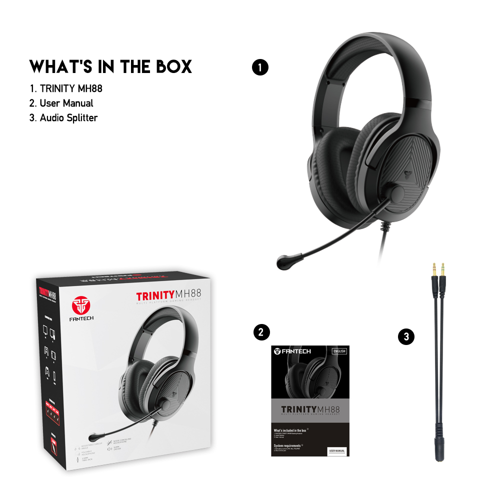 FANTECH TRINITY MH88 GAMING HEADSET. 