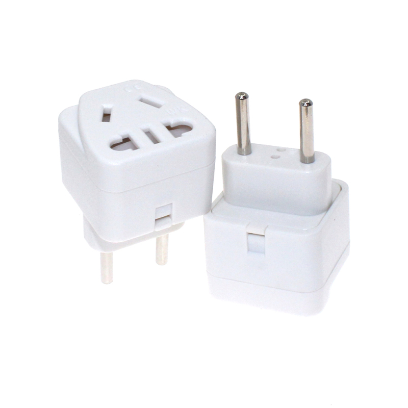 European Standard 2 Round Pin 4.0mm Travel Adapter, Convert US/EU/China Socket To EU Indonesia Plug Converter Travel Adapter 10A 250V. 