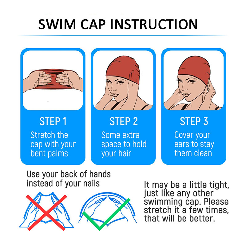 Adult Swim Cap Unisex Man Swimming Cap Woman Swim Cap Topi Renang Topi Mandi Kolam Topi Berenang Swimming Head Cover. 