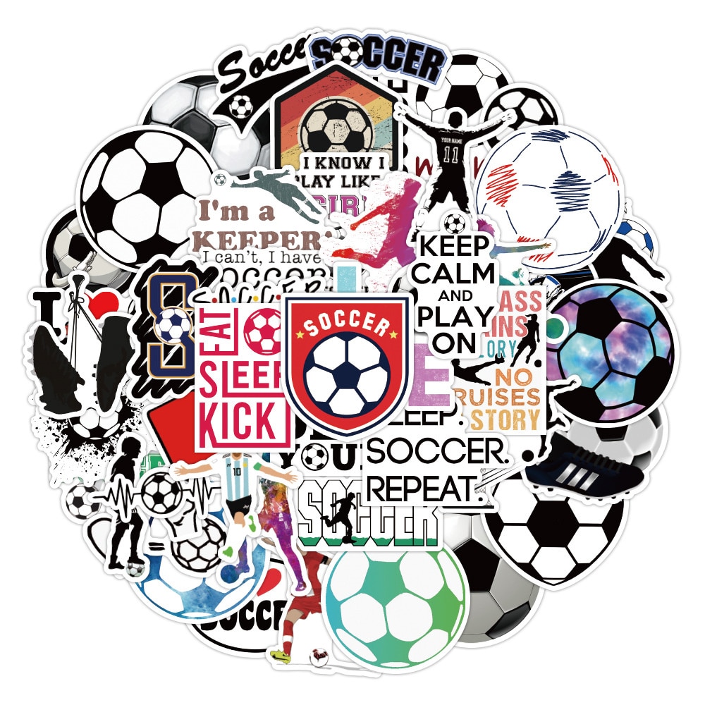 50pcs Football Soccer Stickers For Journal Phone Ipad Notebooks Laptop Adesivos Kscraft Sport Sticker Scrapbooking Supplies