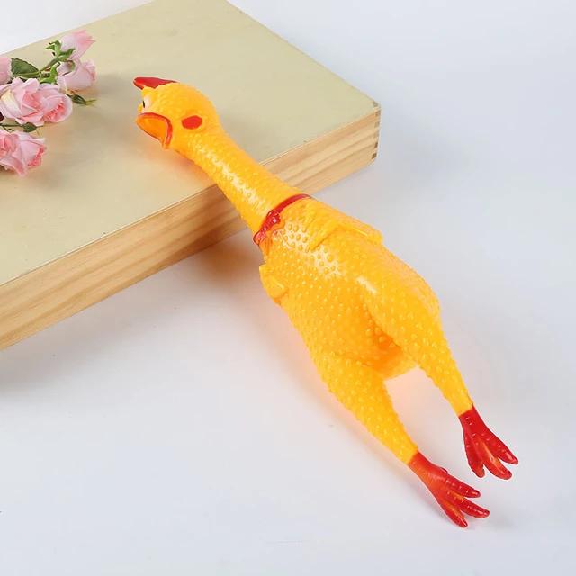 Pets Dog Toys Shrilling Screaming Chicken Squeeze Sound Toy for Dogs Super Durable & Funny Squeaky Yellow Rubber Chicken Dog Chew Toy. 