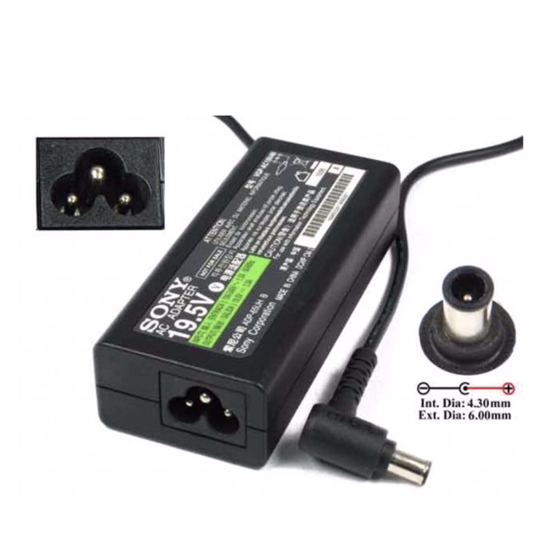 SHARE THIS PRODUCT   Sony Laptop Charger 19.5V 4.74A PCG,VGN,VGP Series Laptop Charger Adapter Without power cable. 