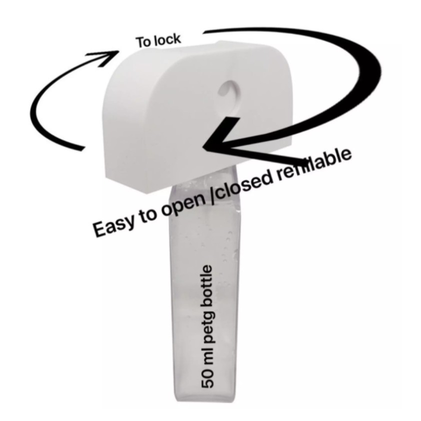 50ml Touchland Style Spray Bottle silicone with keychain Twist Open Refillable COMPLETE SET/A01025. 