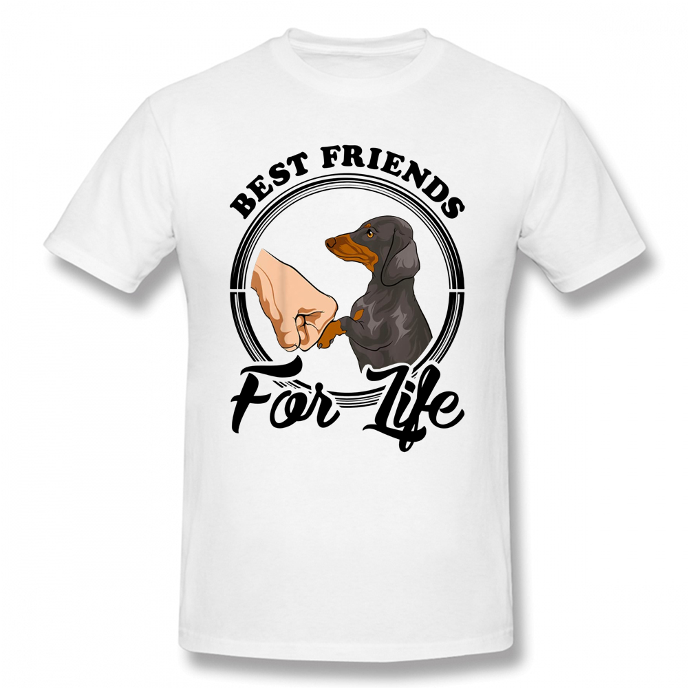 Funny Best Friend Dachshund Dog T Shirts Graphic Streetwear Short Sleeve Birthday Gifts Summer Style T-shirt Mens