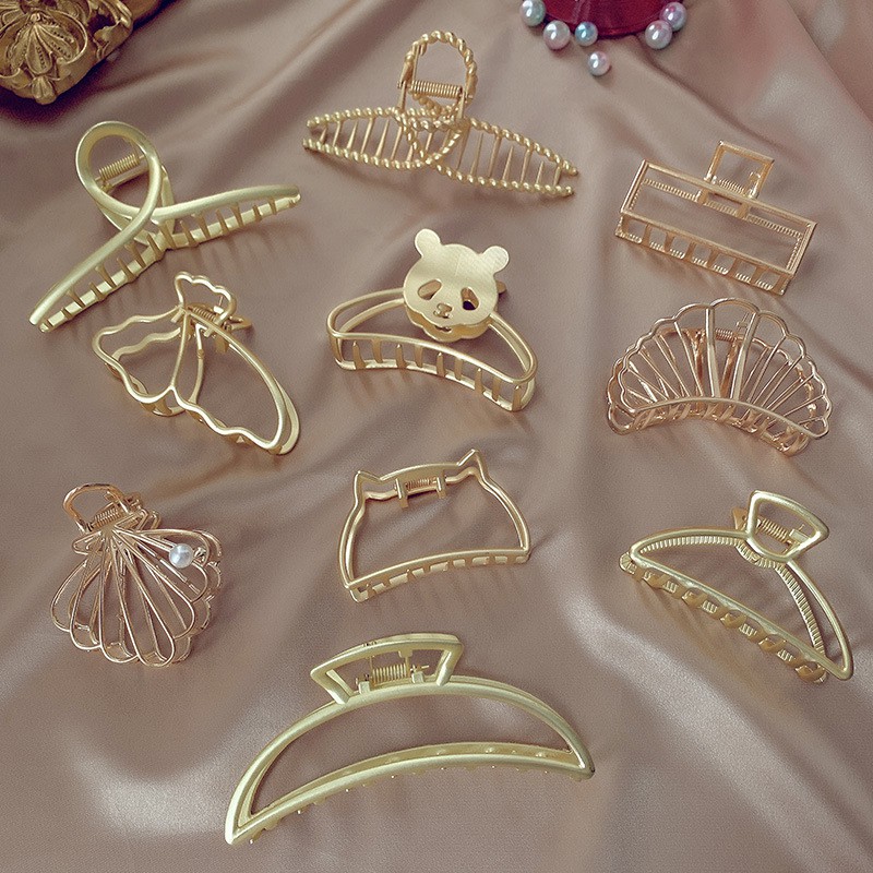 Enacolor Korean Hair Clip Catch Hairclips Gold Metal Hair Claw Accessories Ins New Girls. 
