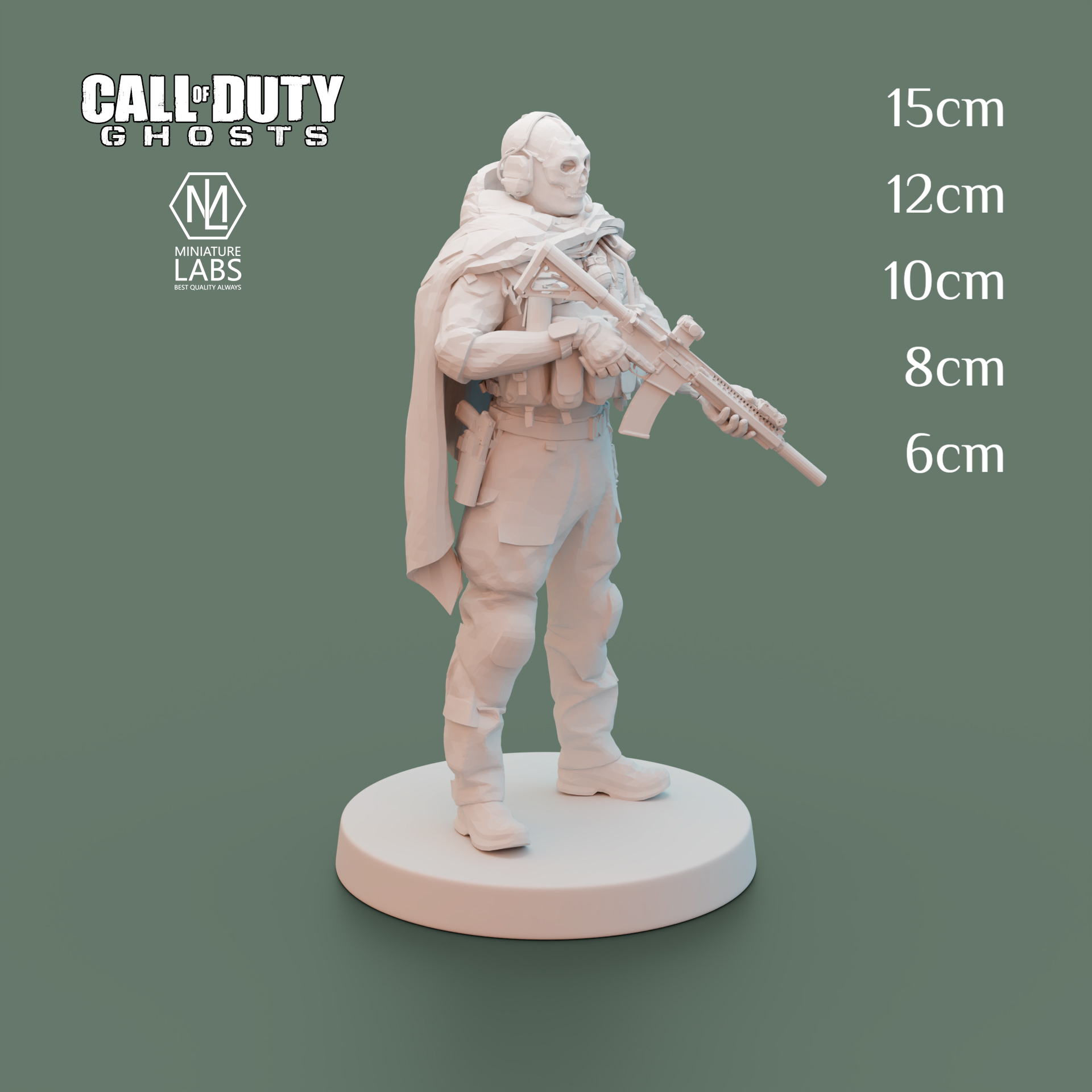 𝐂𝐚𝐥𝐥 𝐨𝐟 𝐃𝐮𝐭𝐲 𝐆𝐡𝐨𝐬𝐭 Statue. High Quality 3D printed Famous game Character Ghost action figure. Perfect for gaming enthusiast and miniature lover.. 