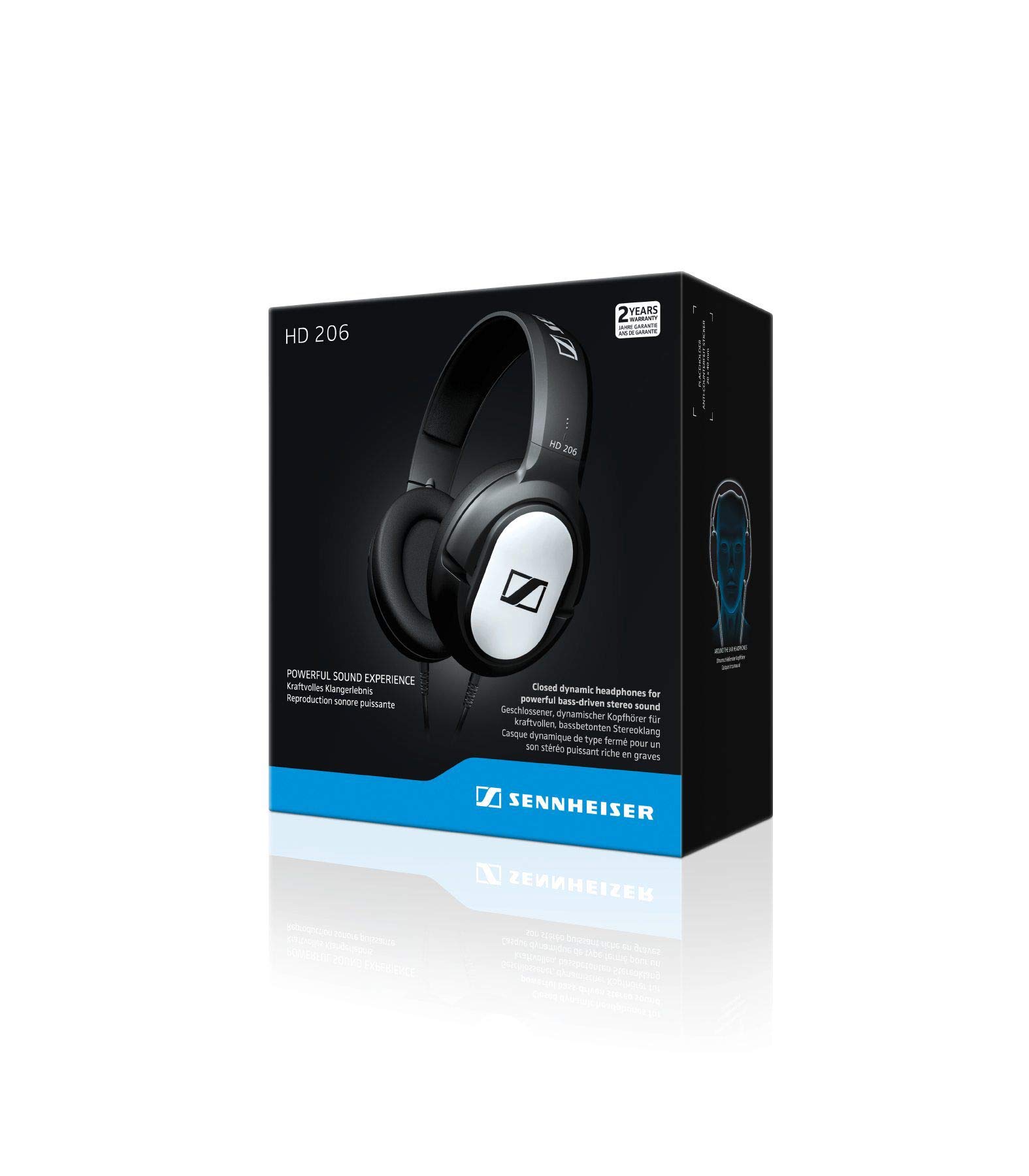 SENNHEISER HD 206 Closed-Back Over Ear Headphones. 