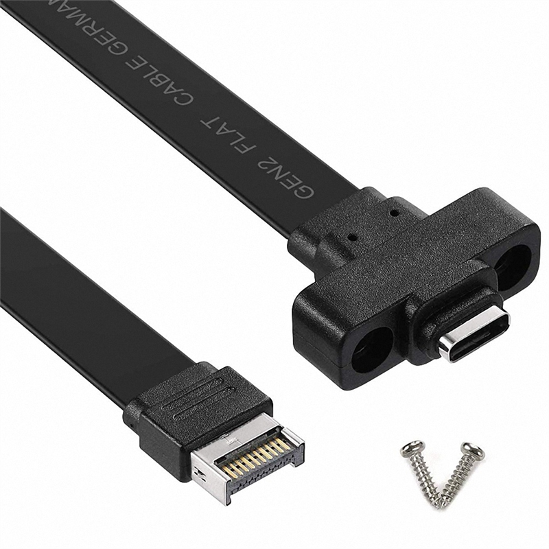 USB 3.1 Front Panel Type E Male To USB-C Type C Expansion Cable Computer Motherboard Connector Wire Cord Line, 80Cm. 