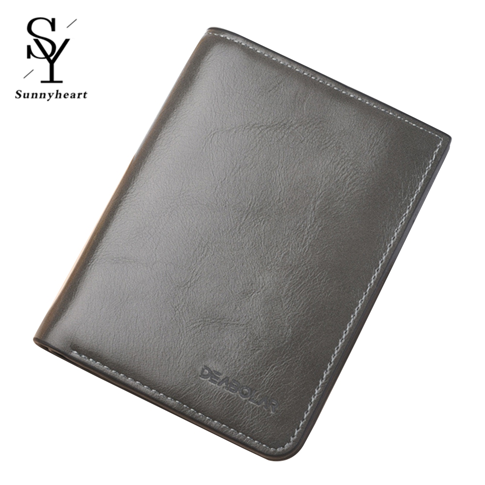 Sunnyheart Deabolar Business Men Faux Leather Bifold Short Wallet Card Cash Holder Purse. 