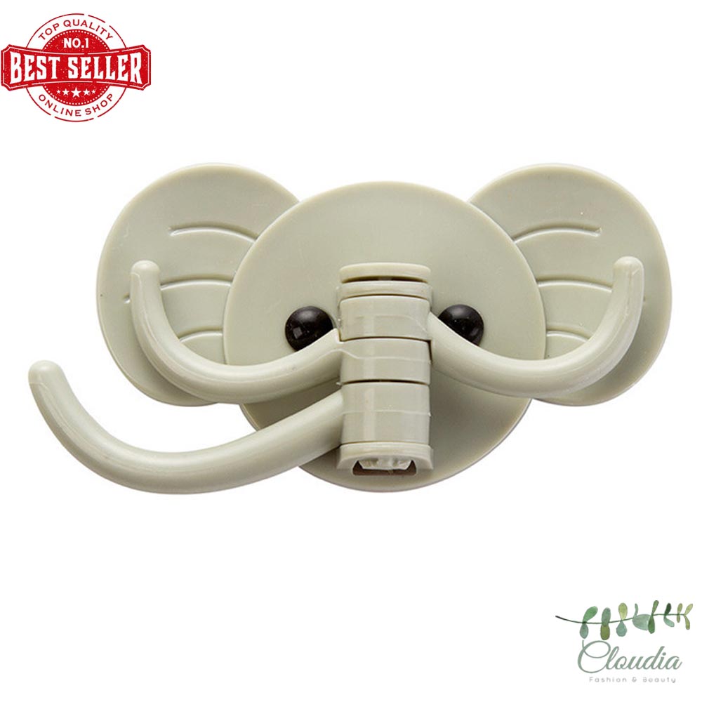 Elephant Shape Strong Adhesive Wall Hanging Sticky Hook Kitchen Bathroom Wall Door Fashion Decor Seamless Hook Bathroom Hooks