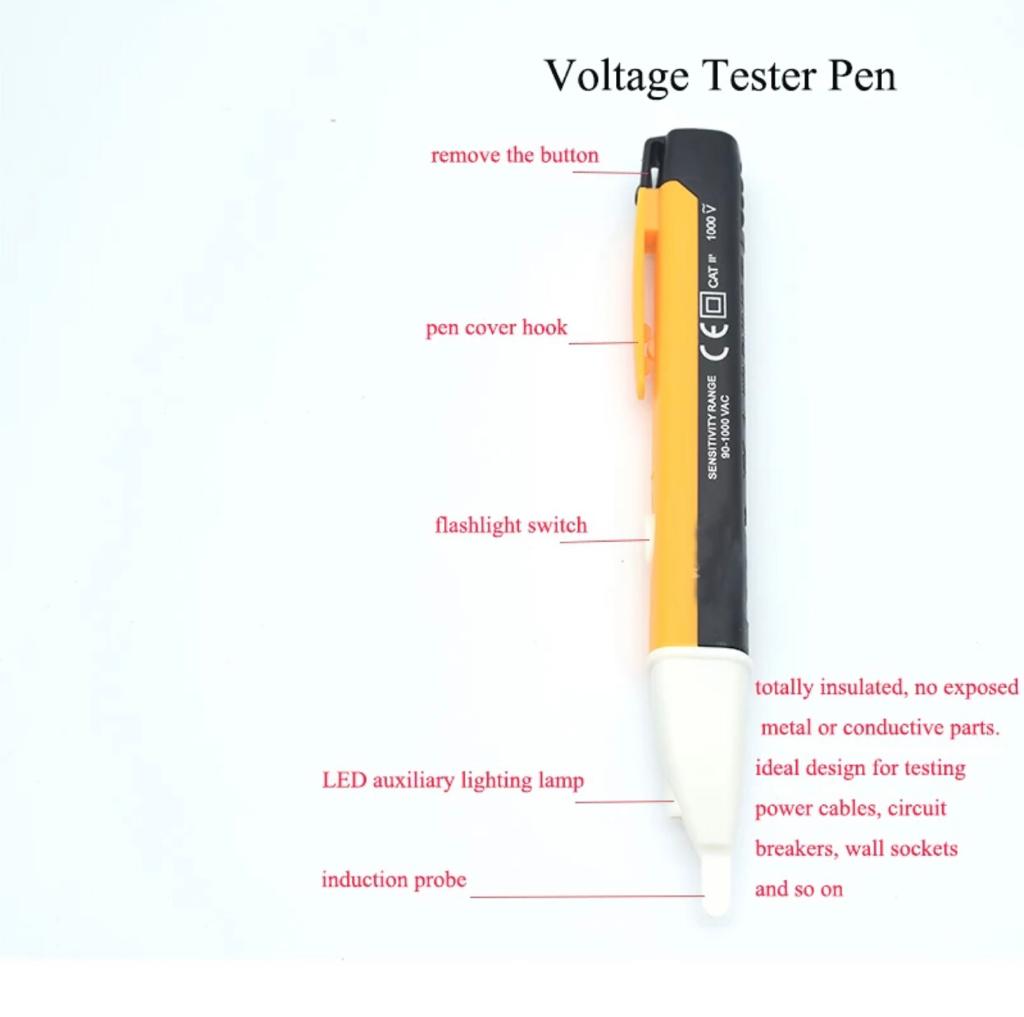 Voltage Tester Pen 90-1000 VAC / AC Power Outlet Voltage Detector Sensor Tester Pen LED light. 