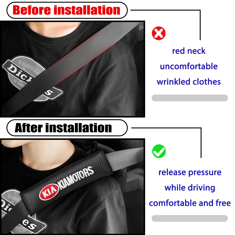 2pcs Carbon Fiber Seat Belt Covers Car Shoulder Pad Protection for Mini Cooper S One d F54 F56 F60 R56 R60. 