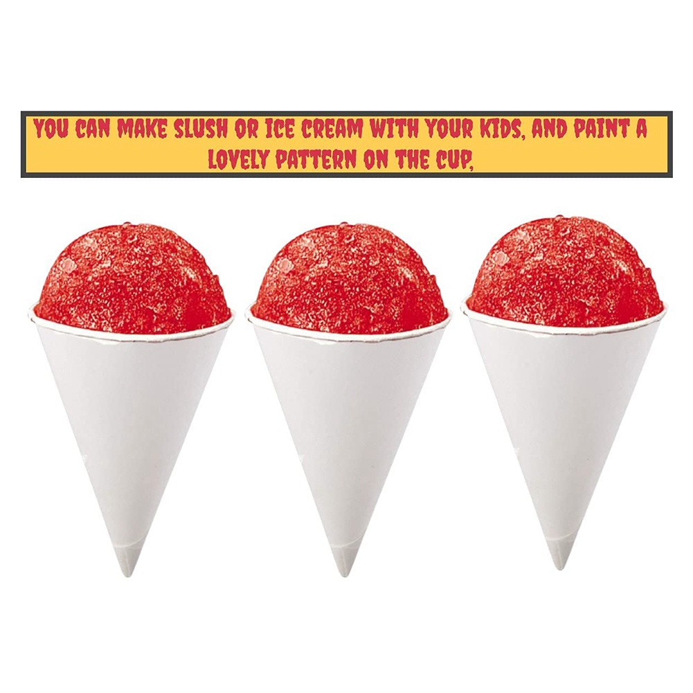 OYPFXMI White Paper Cone Cups, Snow Cone Cups,Coated Leakproof Cone ...