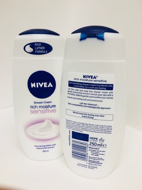 nivea rich moisture sensitive shower cream