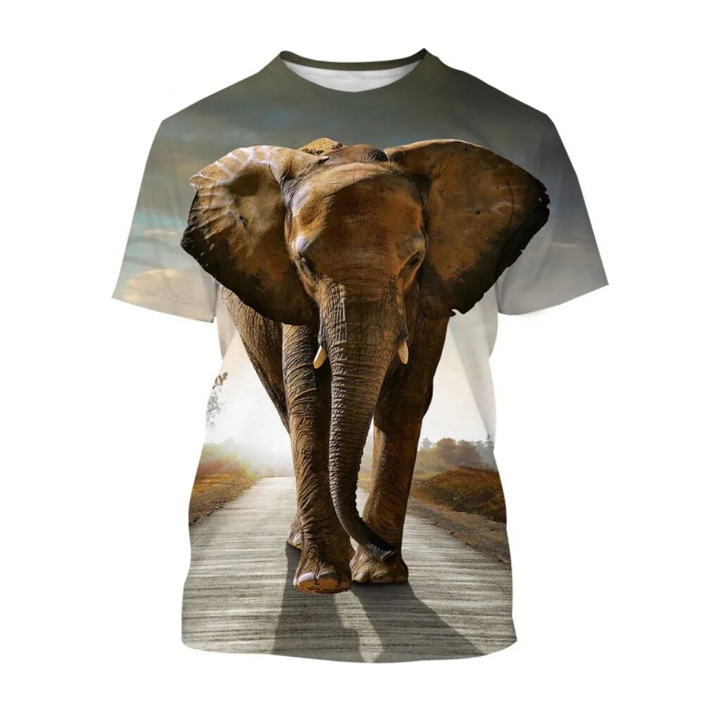 Funny Elephant T-Shirts Animal 3D Print Streetwear Men Women Casual Fashion Oversized T Shirt Kids Boys Girls Tees Tops Clothing. 