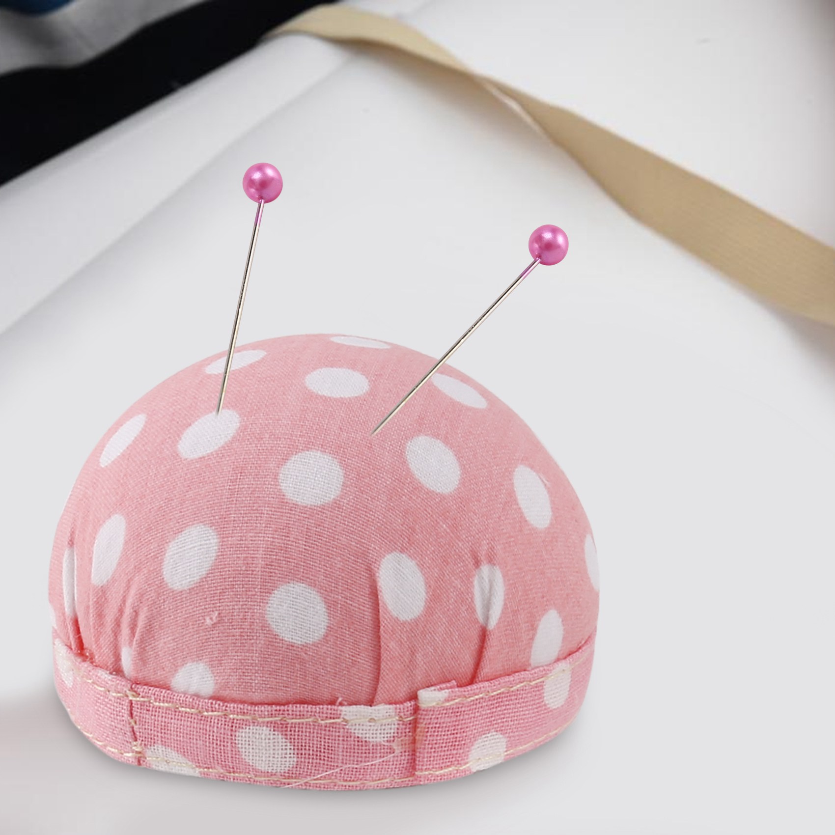 500Pcs Sewing Pins Pearl Needles Pink Fabric Cover Pin Cushion Bottle Tailoring Process. 