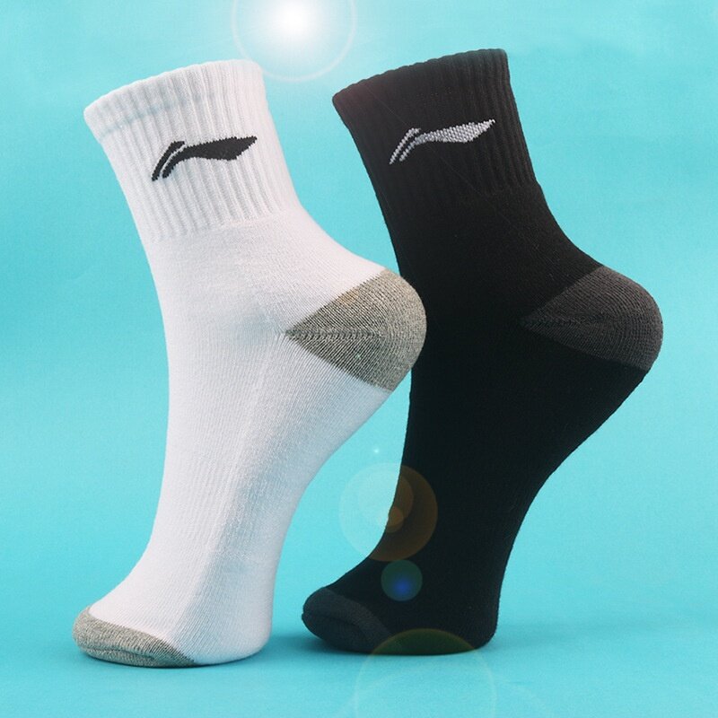 Li-Ning Lining towel bottom sports socks men's tube thickened badminton tennis socks sweat-absorbing running socks deodorant basketball socks
