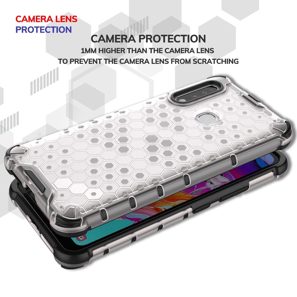lthmy for Samsung Galaxy A70 cover Shockproof Transparent Hard Case Full Protection Back Cover Honeycomb Casing. 