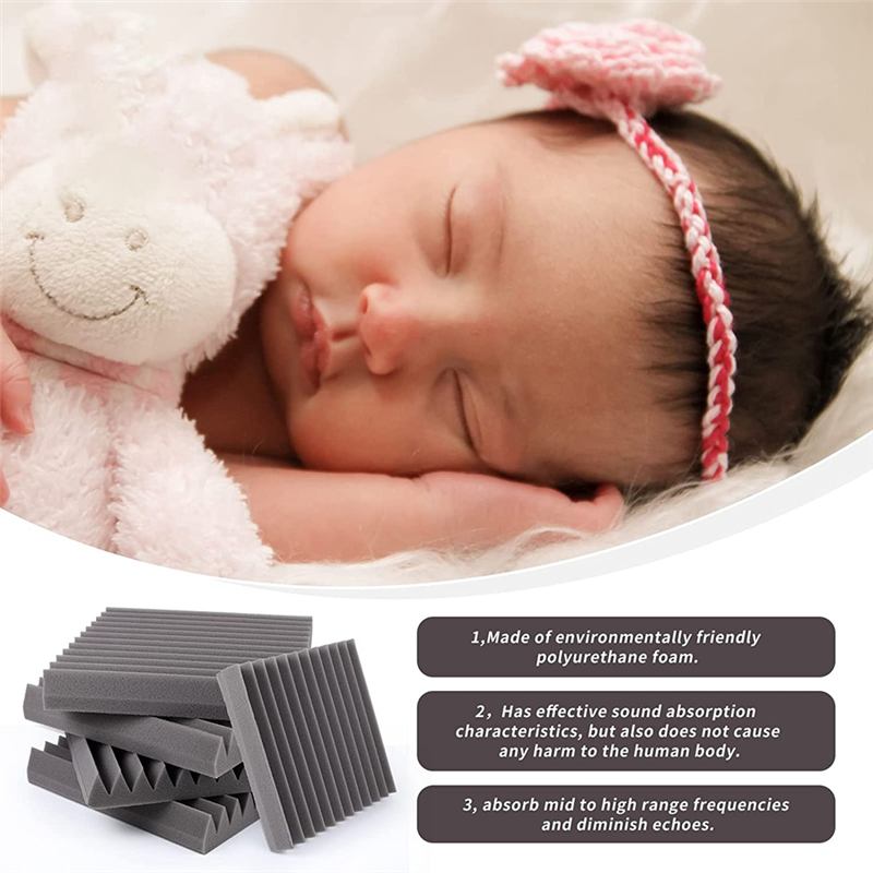 Acoustic Foam Panels 12 Pcs, Soundproof Wall Panels 30x30x5cm, High