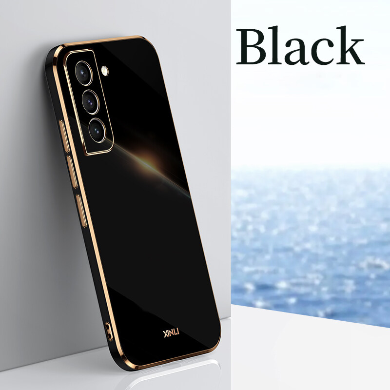 For Samsung Galaxy S22 Plus Back Cover Fashion Shiny Plating Square Bumper Camera Protection Case Soft Silicone Shockproof Protective Mobile Phone Cases. 