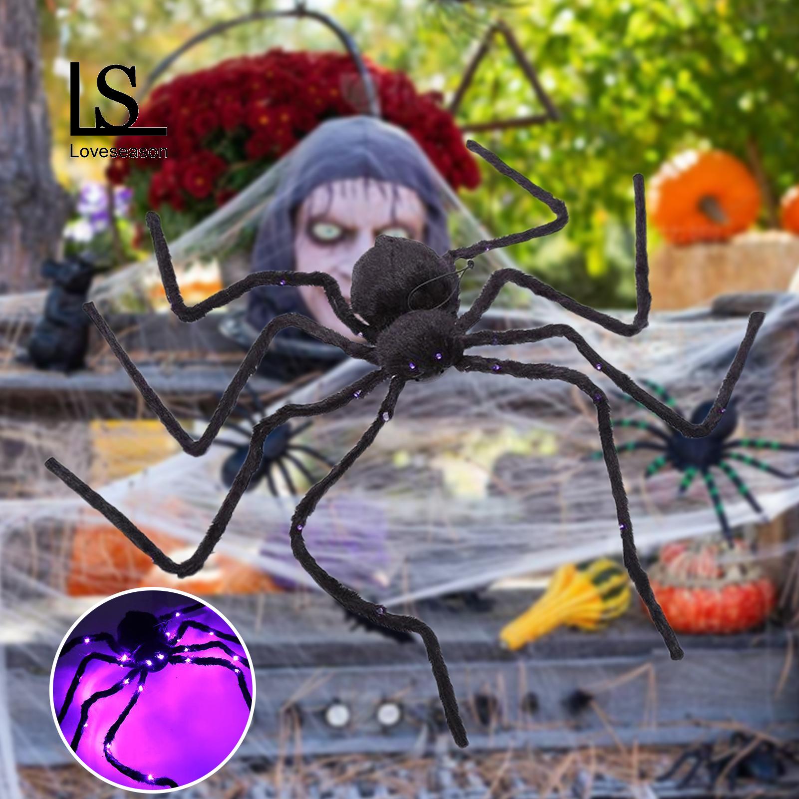 Spooky Spider Decoration Spooky Glowing Spider Decoration Realistic Halloween Prop with Led Lights less Than Spider Ornament. 