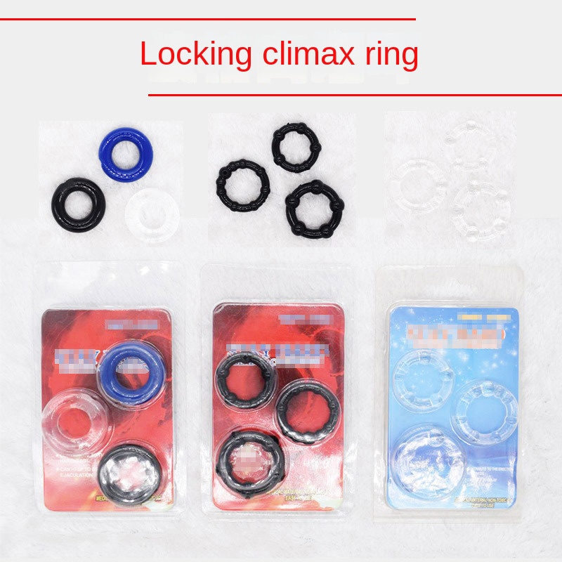 18 + Men's Delay Ring 3Pcs Set Transparent Horseshoe Ring Silicone Penis for Men Delay Ring Sex Toys for Men Adult Toys. 