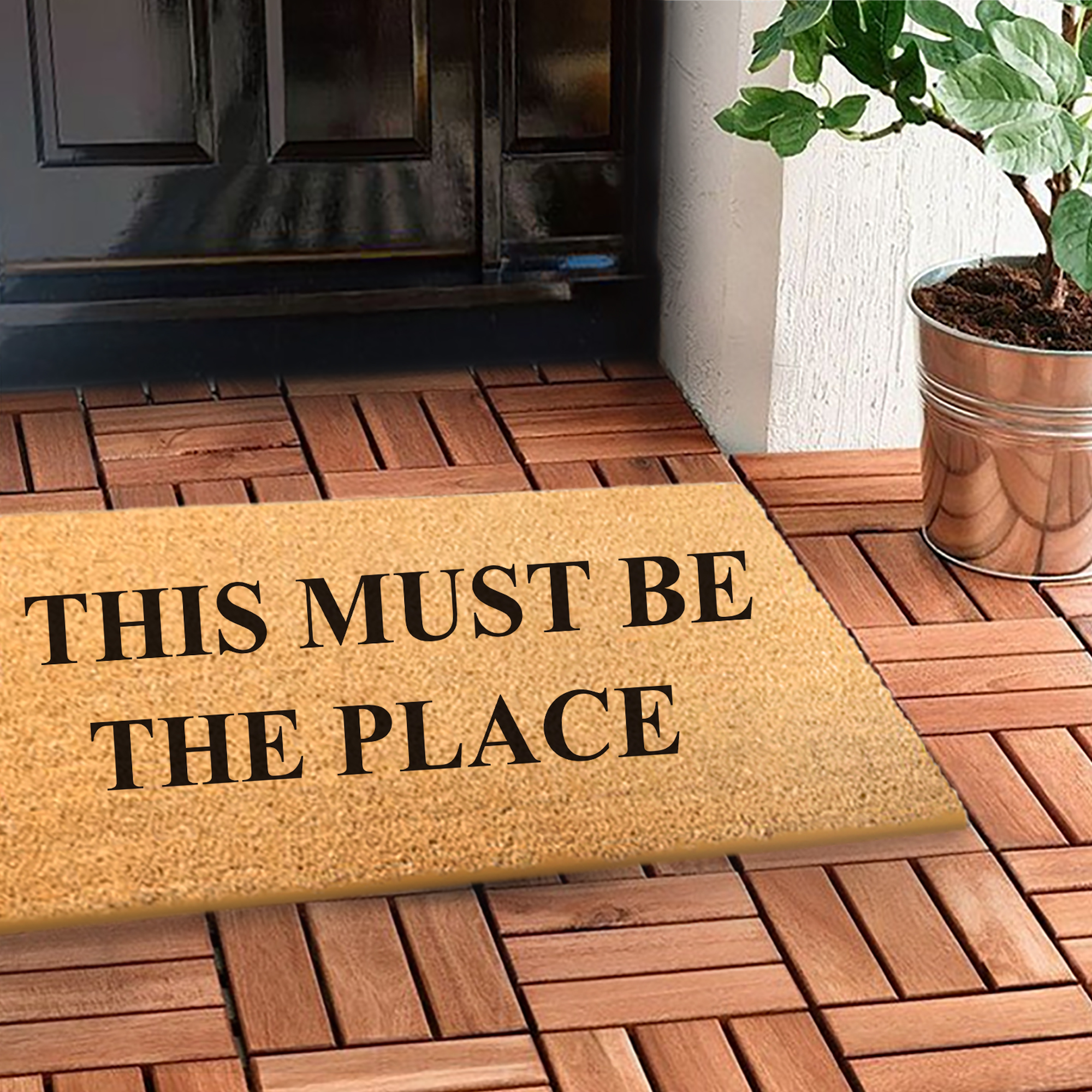 This must be the place Personalised Welcome Rug. Coco Doormat. Coir Brush Mat. Welcome Rug. Welcome Carpet. Wording Rug. 