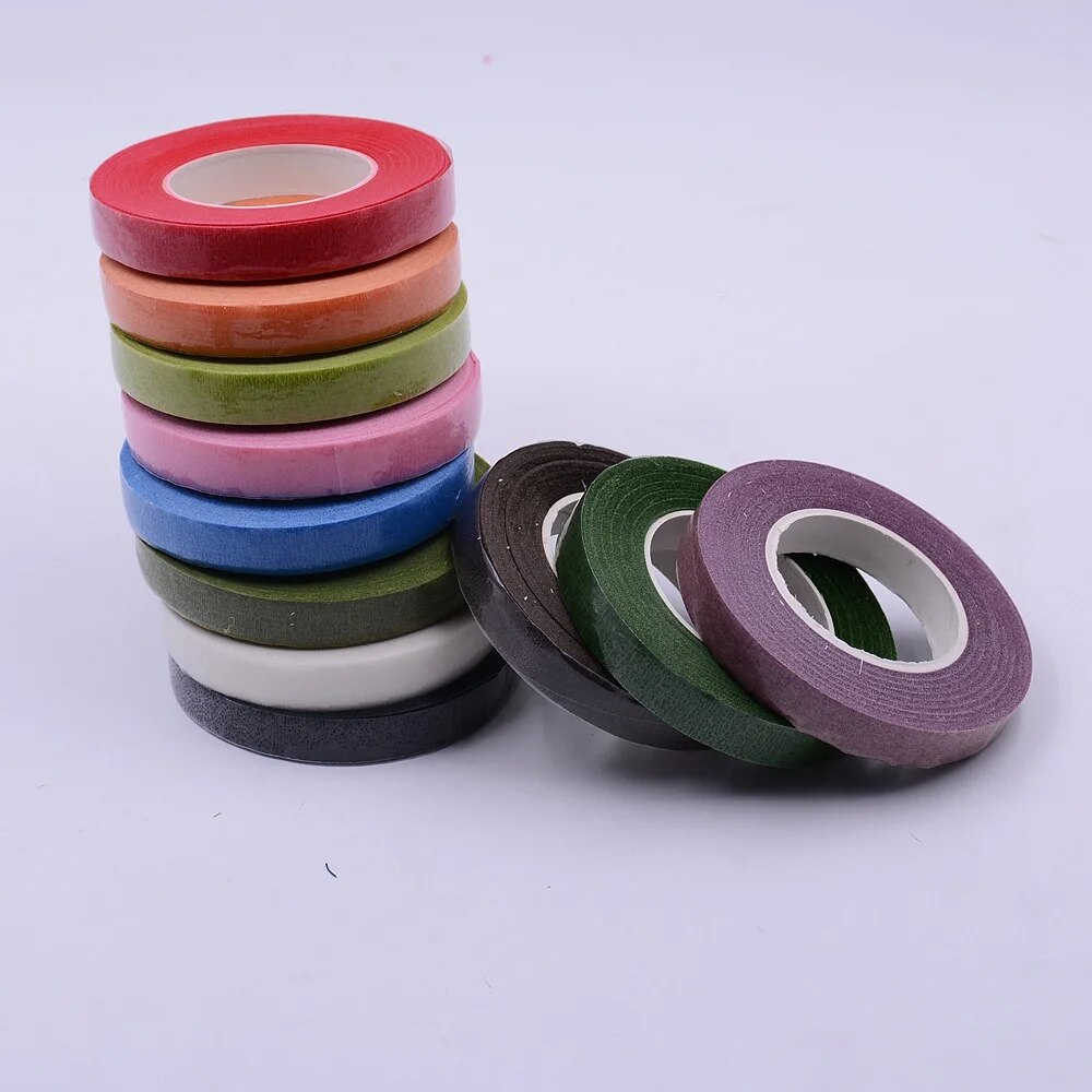 【Hannah Martin Official Store】1PC 30 Yard Green Stem Tape Stationery DIY Decorative ing Tape Stretchy Tape Nylon Flower Supplies. 