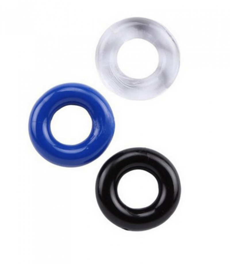 18 + Men's Delay Ring 3Pcs Set Transparent Horseshoe Ring Silicone Penis for Men Delay Ring Sex Toys for Men Adult Toys. 