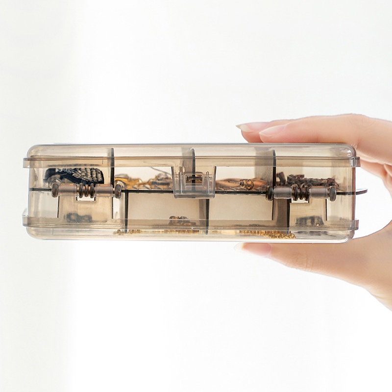Japanese Double Layer Portable Travel Plastic Display Boxes Organizer Transparent Style Storage Box for Rings, Necklaces, Earrings, Bracelets.... 