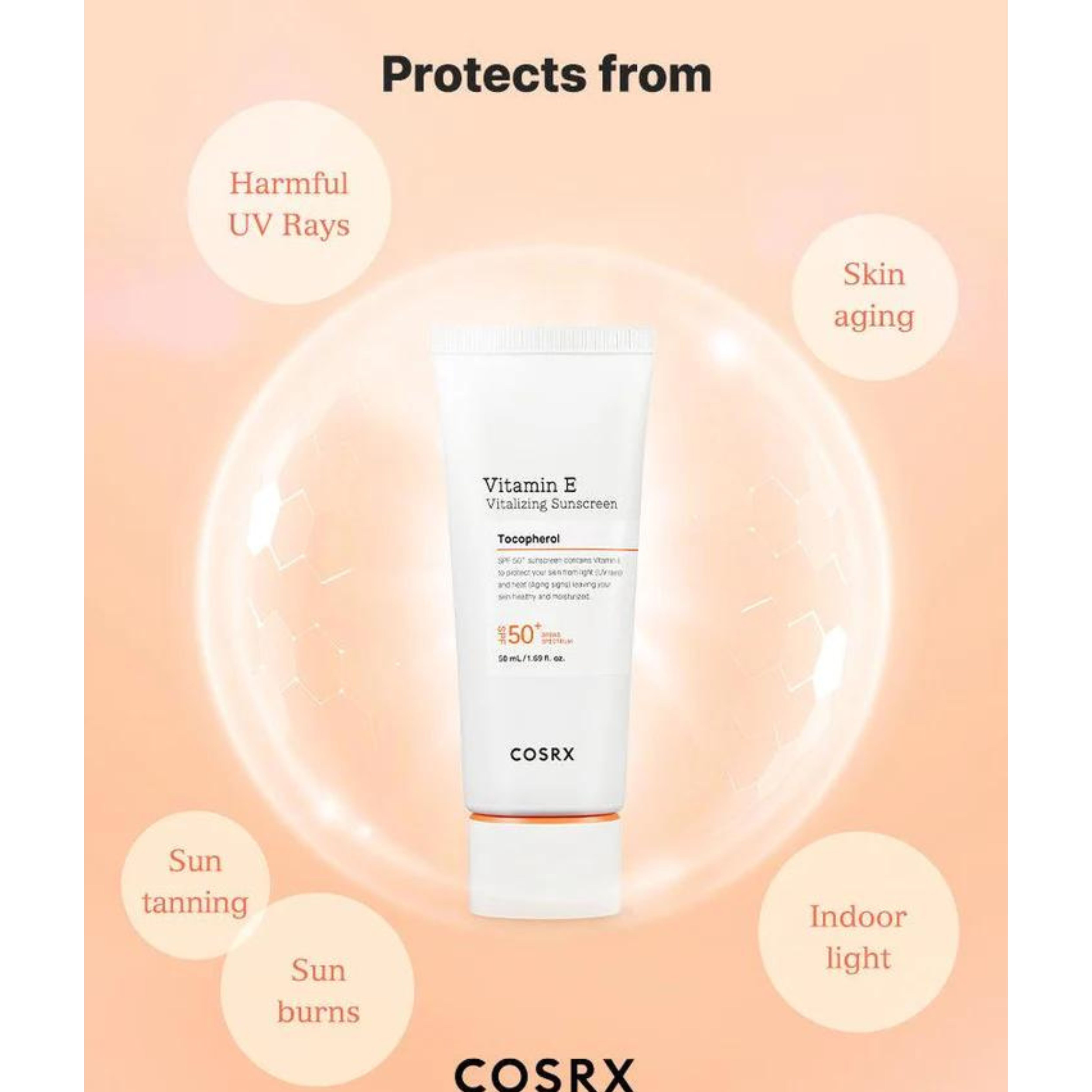 COSRX Vitamin E Vitalizing Sunscreen SPF 50+ 50ml. 