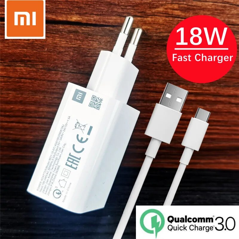 Xiaomi Redmi Note 8 Pro Charger Original 18W Fast Charge Power Adapter for Xiaomi Mi 8 9 Redmi Note 7 9 10 Usb Type C 3A Cable