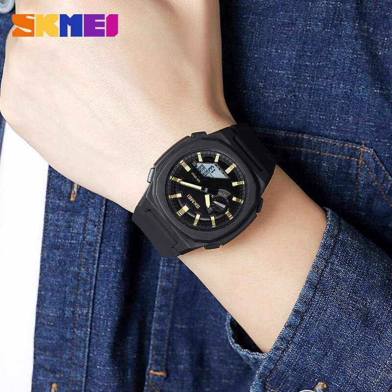 SKMEI Men Electronic Watch Duplex Watch 50 meter Waterproof Multifunctional Wristwatch Fashion Business Style For Men 2091. 