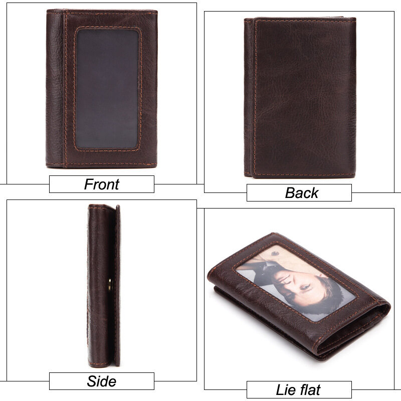 【ZIME】Royal Bagger Men Small Wallet Handmade  Cow Leather Men's  Purse Card Holder Wallets Vintage Fashion. 