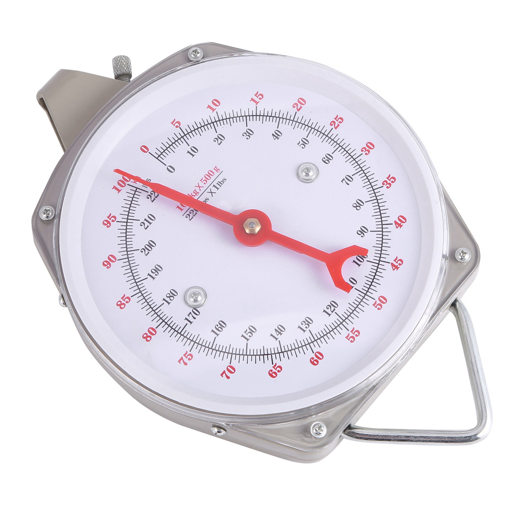 100Kg 220Lbs Hanging Scale Capacity Alloy Mechanical Hanging Scales with 12 Hook. 