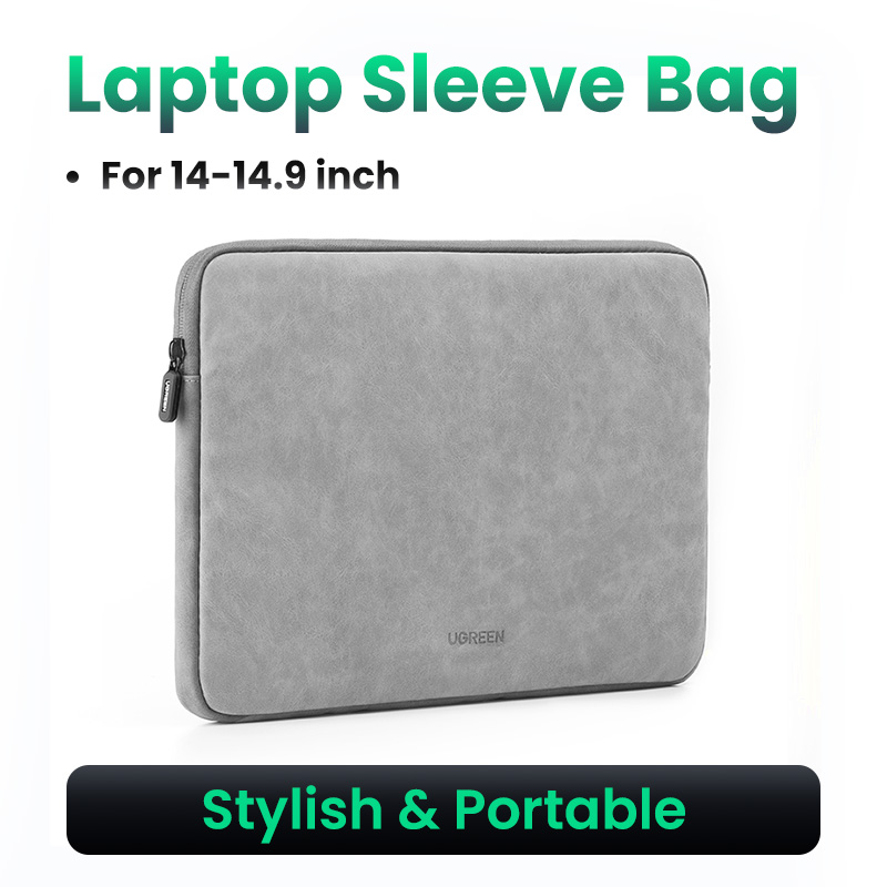 UGREEN 13 14.9 Inch Laptop Case Bag Computer Handbags PU Suede Leather Soft Padded Zipper Cover Sleeve Case for MacBook Air MacBook Pro iPad Pro Microsoft Surface Samsung Dell Daraz.lk