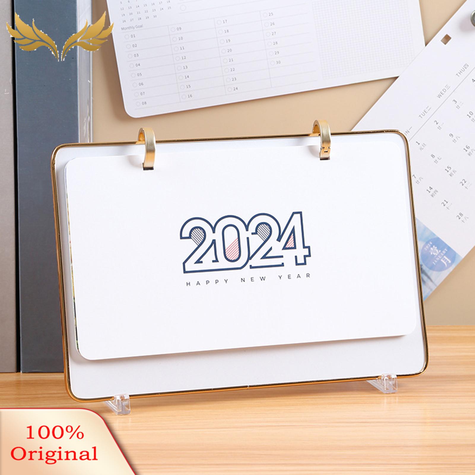 SuperRide Paper Printing Desk Calendar 2024 Year of the Dragon Desk Calendar Loose-leaf Planner for Southeast Asian Buyers Triangular Desk Calendar. 