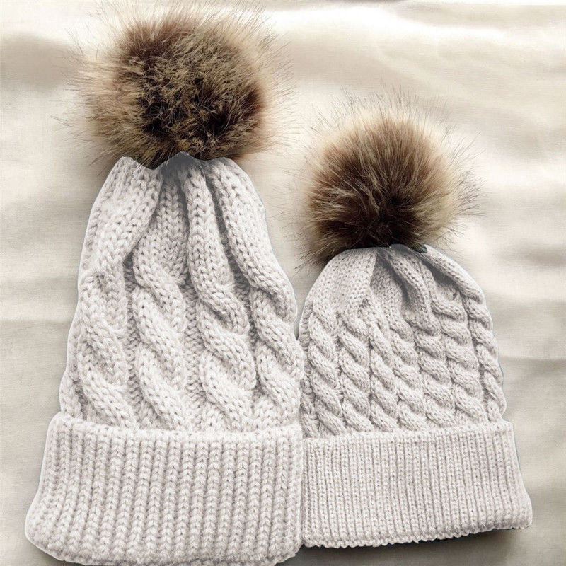 2018 Winter Warm Mother Kids Knit Hats 