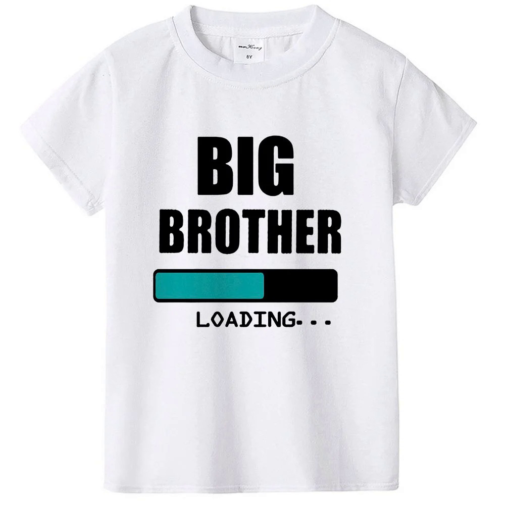Funny Graphic Tee Big Brother Loading T Shirt Kids Boy Short Sleeve T-shirt Kids Soft Tshirt Cute Summer Top 3-13 Years