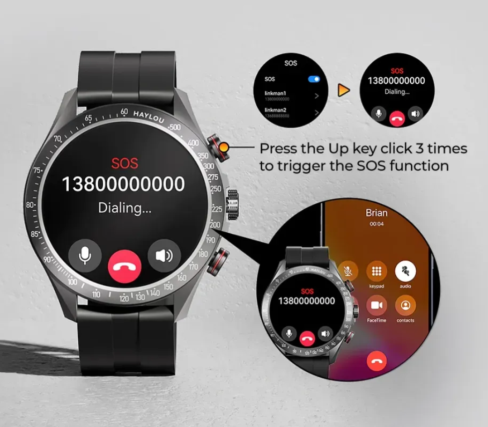 HAYLOU Solar Pro Sport Smart Watch, Crisp 1.43'' AMOLED Display, Wrist-based Call Functionality, Voice Assistant and SOS Function. 