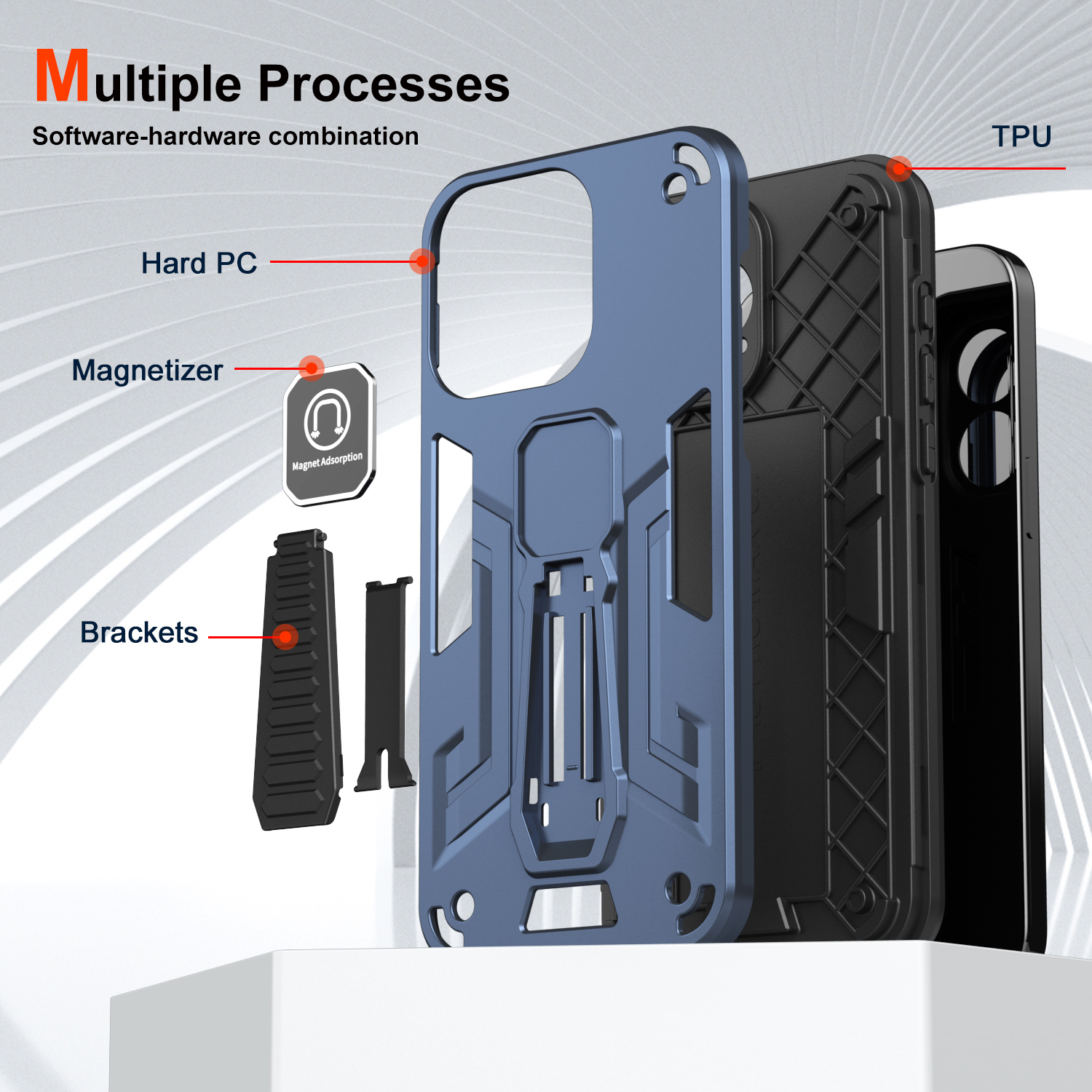 For Apple iPhone Xs Max Case Hard With Stand Magnetic Shockproof Protective Back Cover Case. 