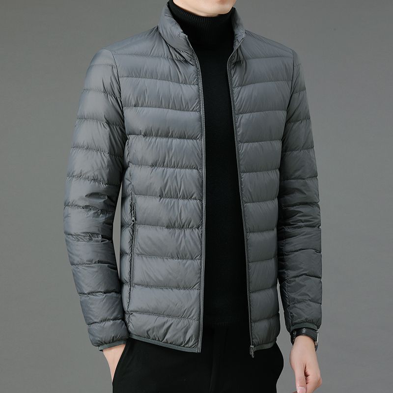 Winter Lightweight down Cotton-Padded Jacket Men's Short Large Size Casual Stand Collar Warm Jacket Dad Men's Cotton-Padded Jacket. 