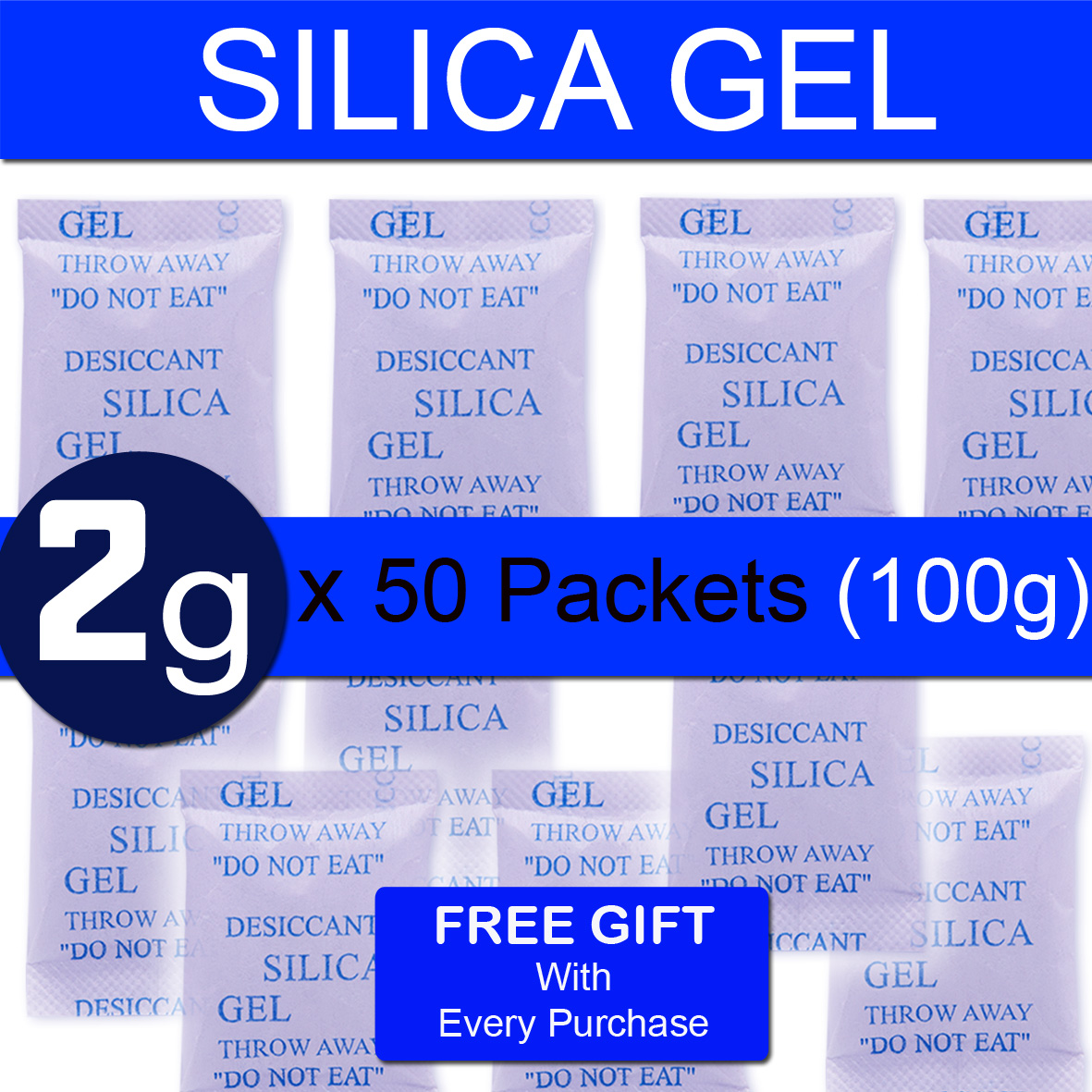 Silica Gel Desiccant Sachet 50 Packets
