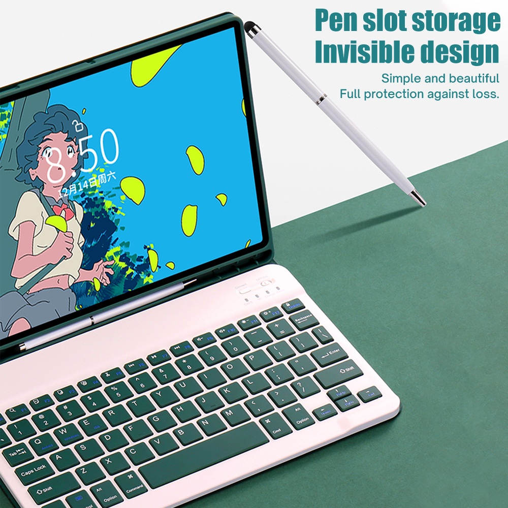 Case Keyboard For Samsung Galaxy Tab S6 Lite S9 FE 10.9‘’ A9 Plus S7 S8 S9 11,S7 FE S8 S9 Plus 12.4'' Funda Cover With Pen Slot. 