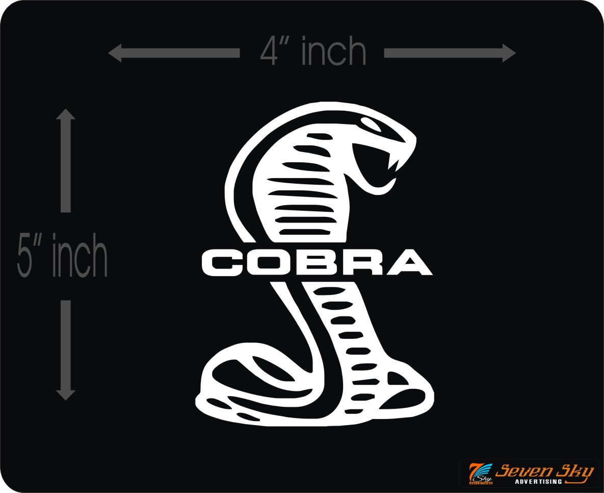 INDIGOS UG Adesivo Auto Cobra: Sticker JDM Die Cut Nero 88x109 Mm, Decal Per Auto Laptop Vetro