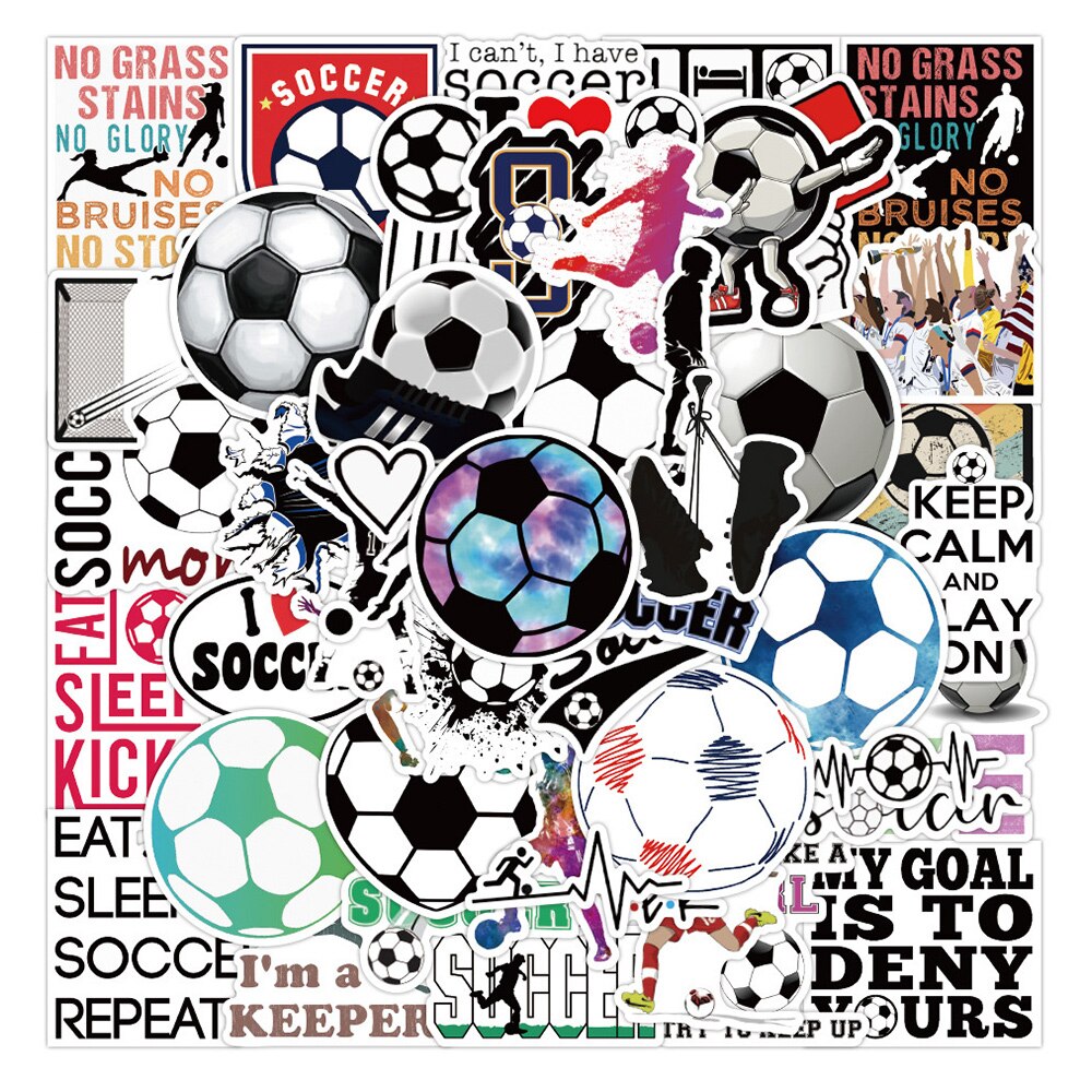 50pcs Football Soccer Stickers For Journal Phone Ipad Notebooks Laptop Adesivos Kscraft Sport Sticker Scrapbooking Supplies. 