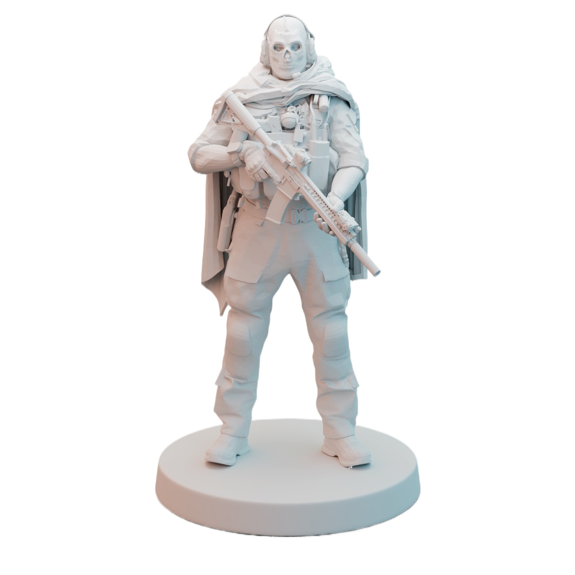 𝐂𝐚𝐥𝐥 𝐨𝐟 𝐃𝐮𝐭𝐲 𝐆𝐡𝐨𝐬𝐭 Statue. High Quality 3D printed Famous game Character Ghost action figure. Perfect for gaming enthusiast and miniature lover.. 