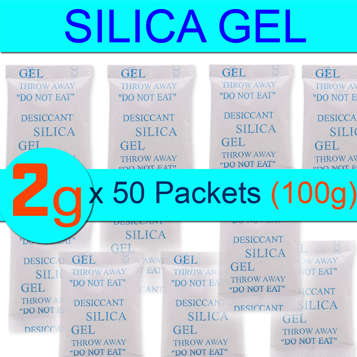 Silica Gel Desiccant Sachets - 100g