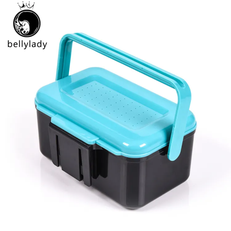 bellylady Portable Fishing Tackle Box With Carrying Handle Worm Earthworm Bait  Box 2 Compartment Lure Storage Case Fishing Gear Accessories